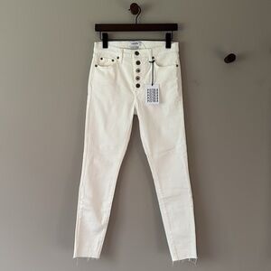 NWT PISTOLA Winter White Button Fly Skinny Jeans Size 27